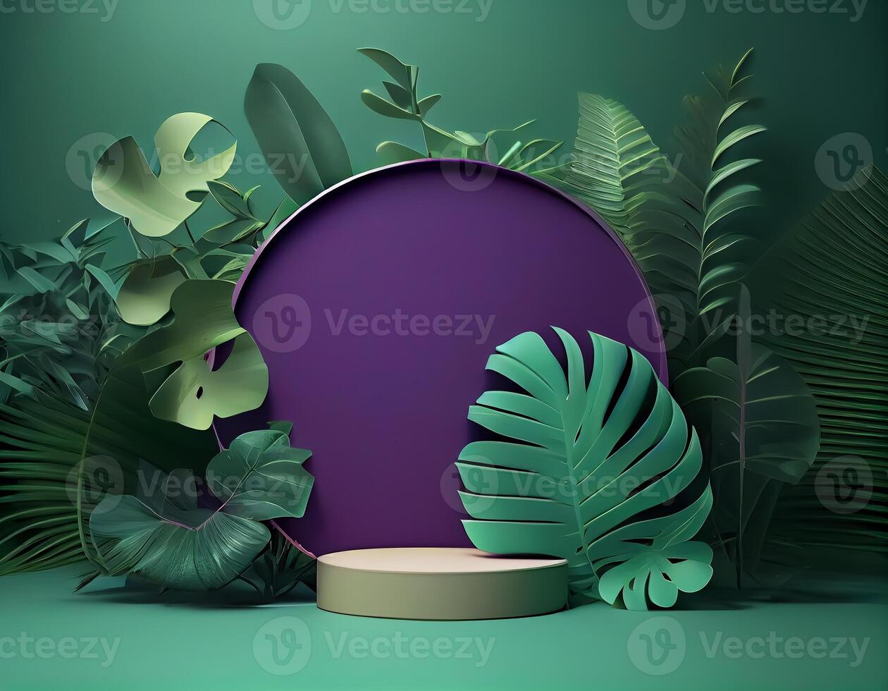 Abstract 3d podium for product presentation with geometric shapes, Empty round podium,Platforms for product presentation show new product background. photo