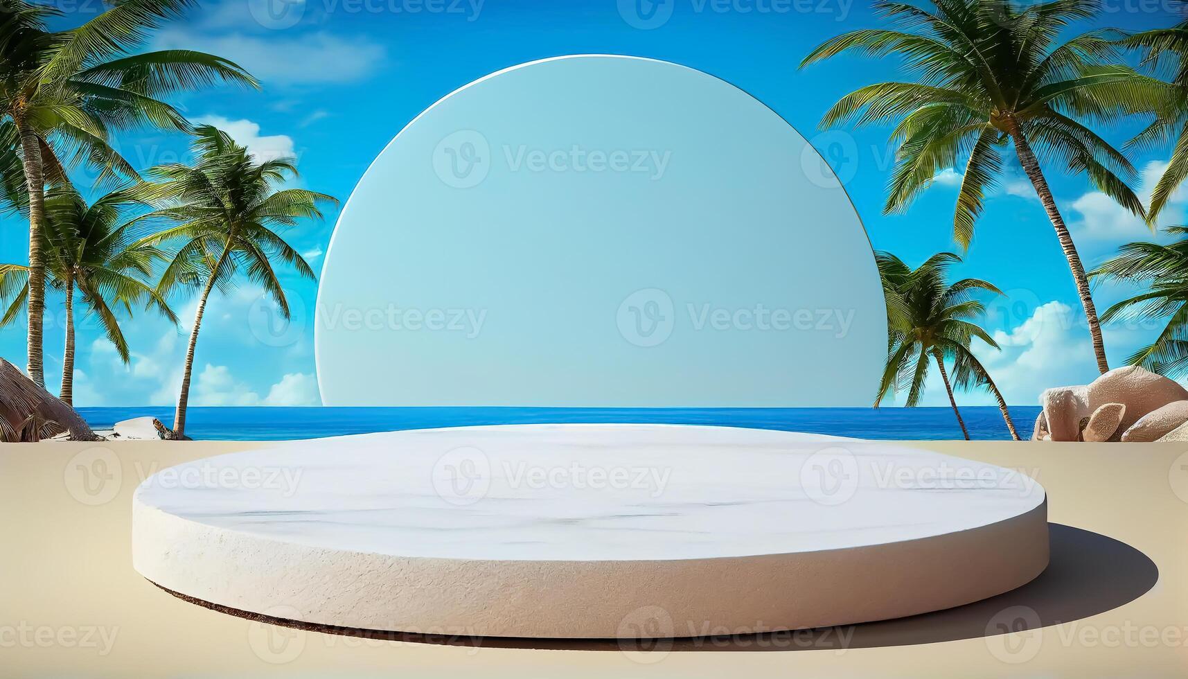 Abstract 3d podium for product presentation with geometric shapes, Empty round podium,Platforms for product presentation show new product background. photo