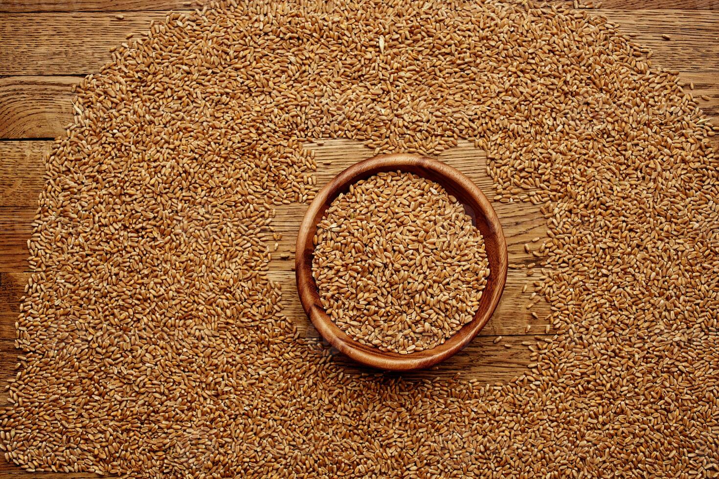 de madera plato batería de cocina cereales sano comida orgánico foto