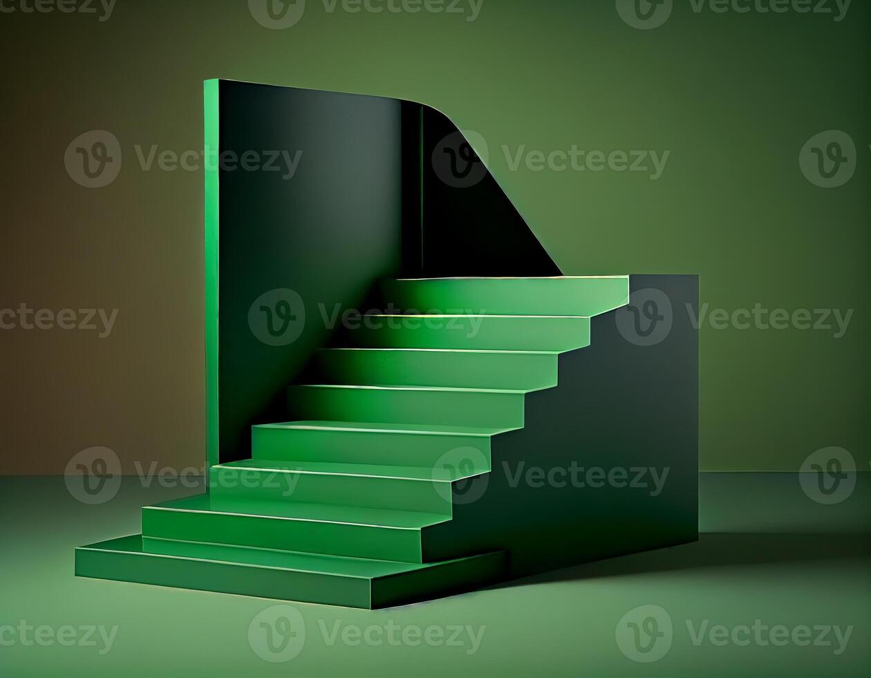 Abstract 3d podium for product presentation with geometric shapes, Empty round podium,Platforms for product presentation show new product background. photo