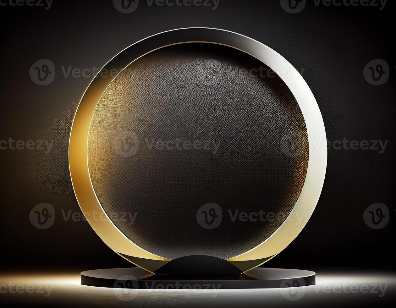 Abstract 3d podium for product presentation with geometric shapes, Empty round podium,Platforms for product presentation show new product background. photo