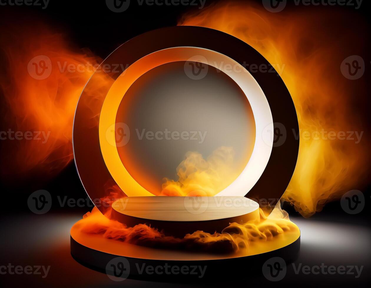 Abstract 3d podium for product presentation with geometric shapes, Empty round podium,Platforms for product presentation show new product background. photo