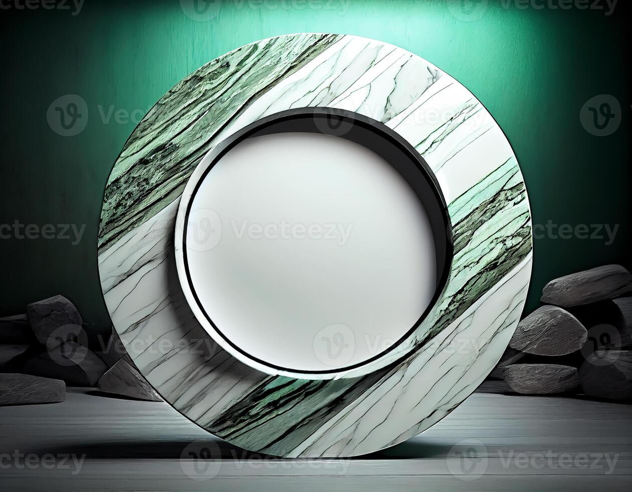 Abstract 3d podium for product presentation with geometric shapes, Empty round podium,Platforms for product presentation with shadows and light background. photo