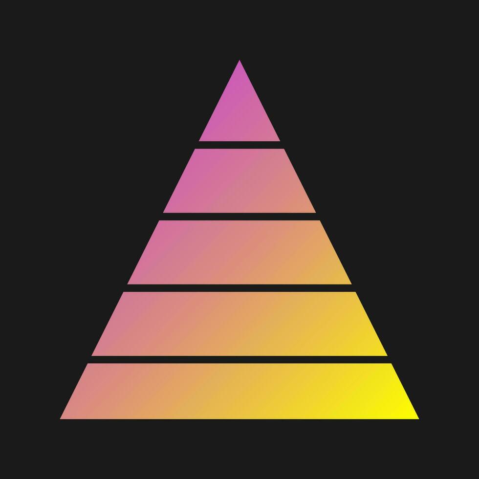 icono de vector de gráfico de pirámide