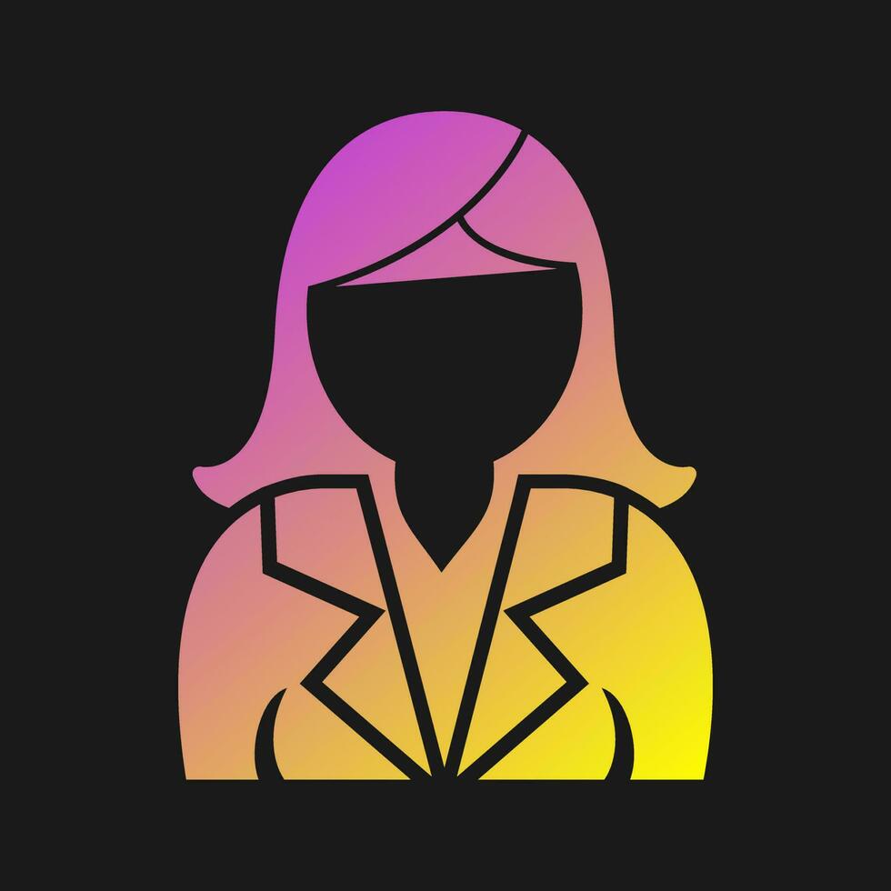 icono de vector de mujer de negocios