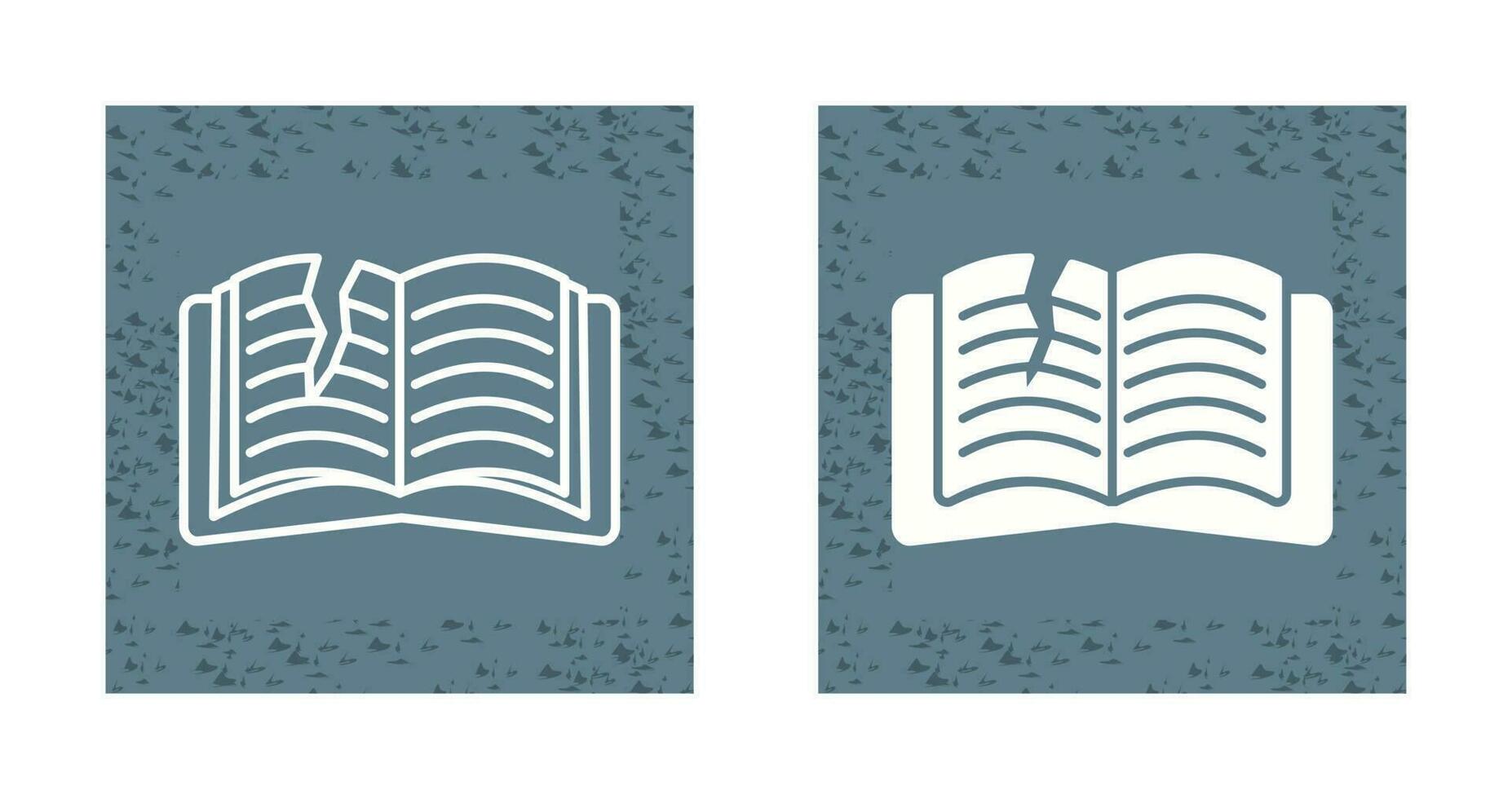 icono de vector de libro rasgado