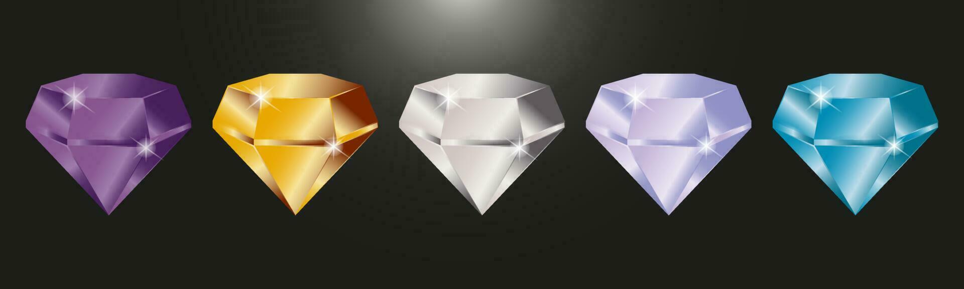 Set of diamonds vector