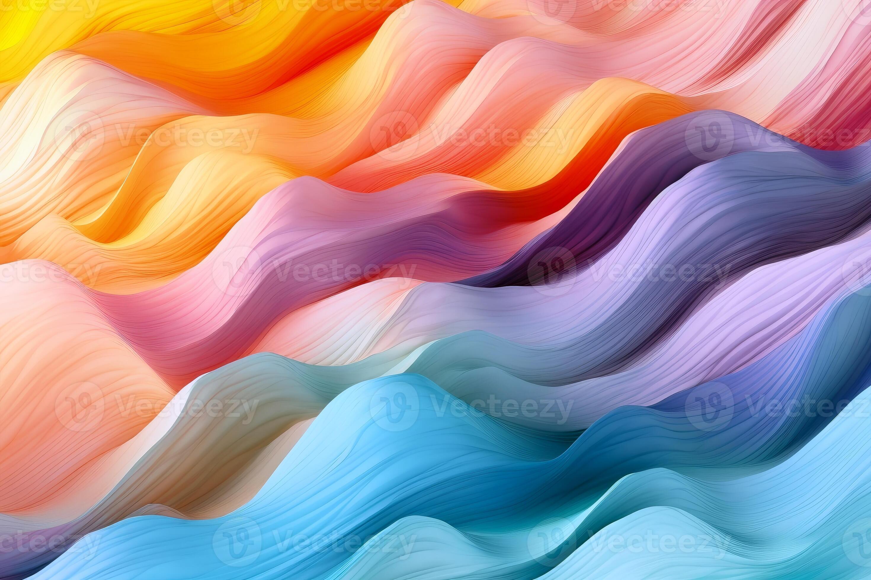 Artistic pastel colored paper wave background created with