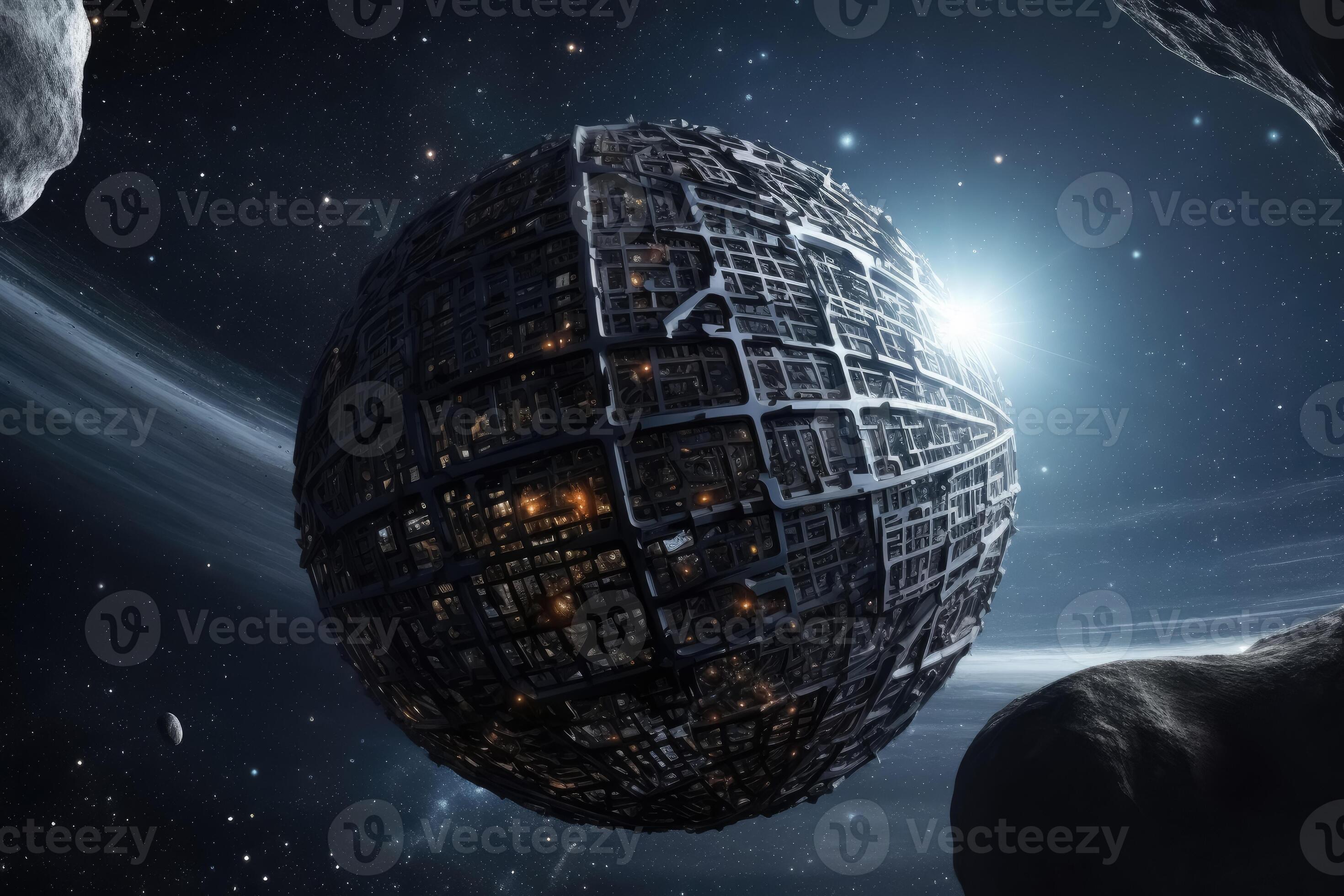Dyson Sphere in space spans a star created with technology. 23772485