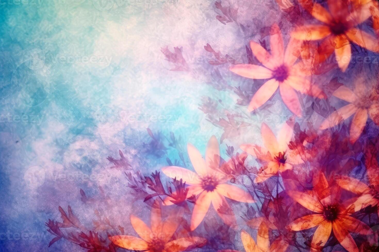 Beautiful colored abstract floral pattern background created with technology. photo