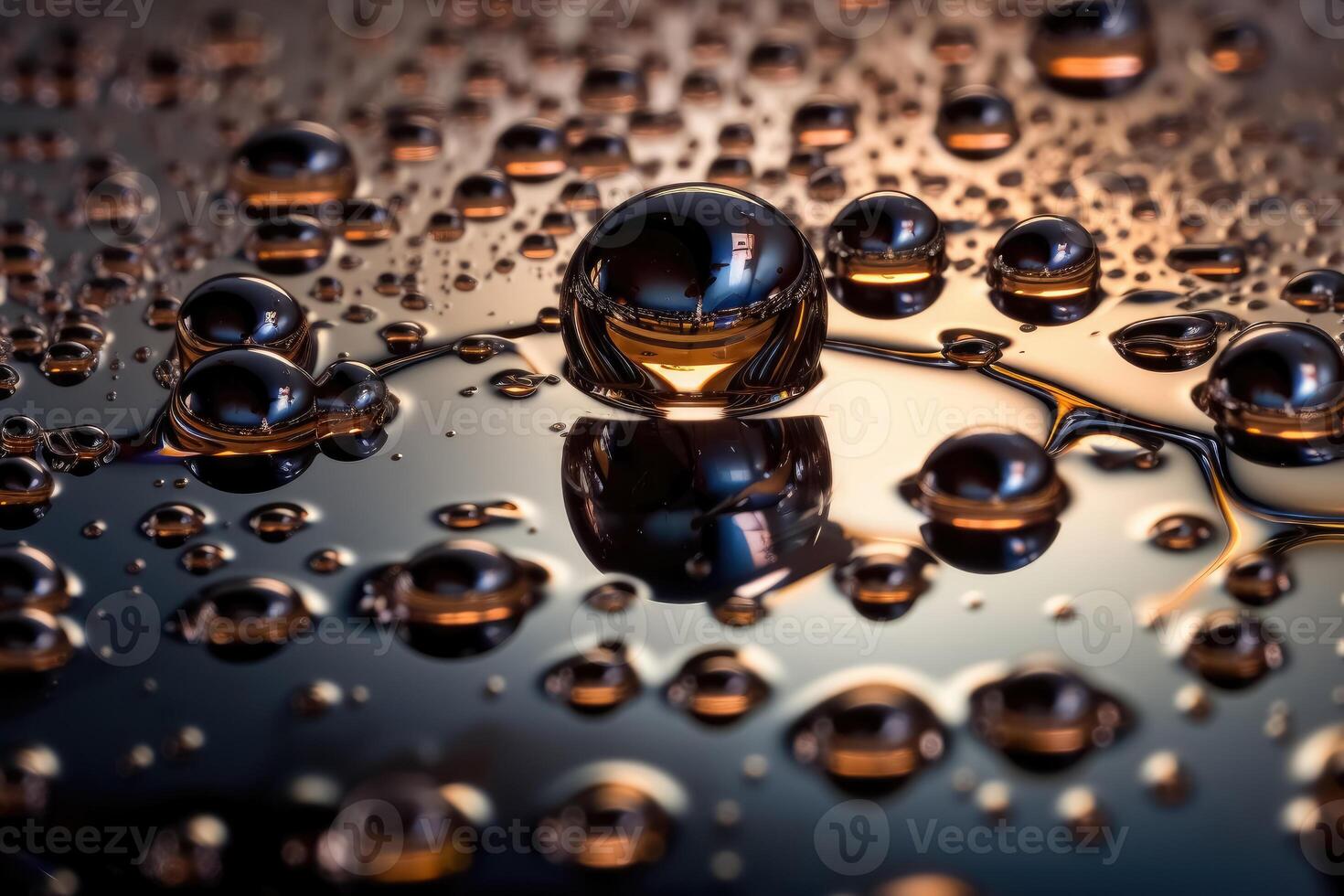 Surface of liquid mercury created with technology. photo