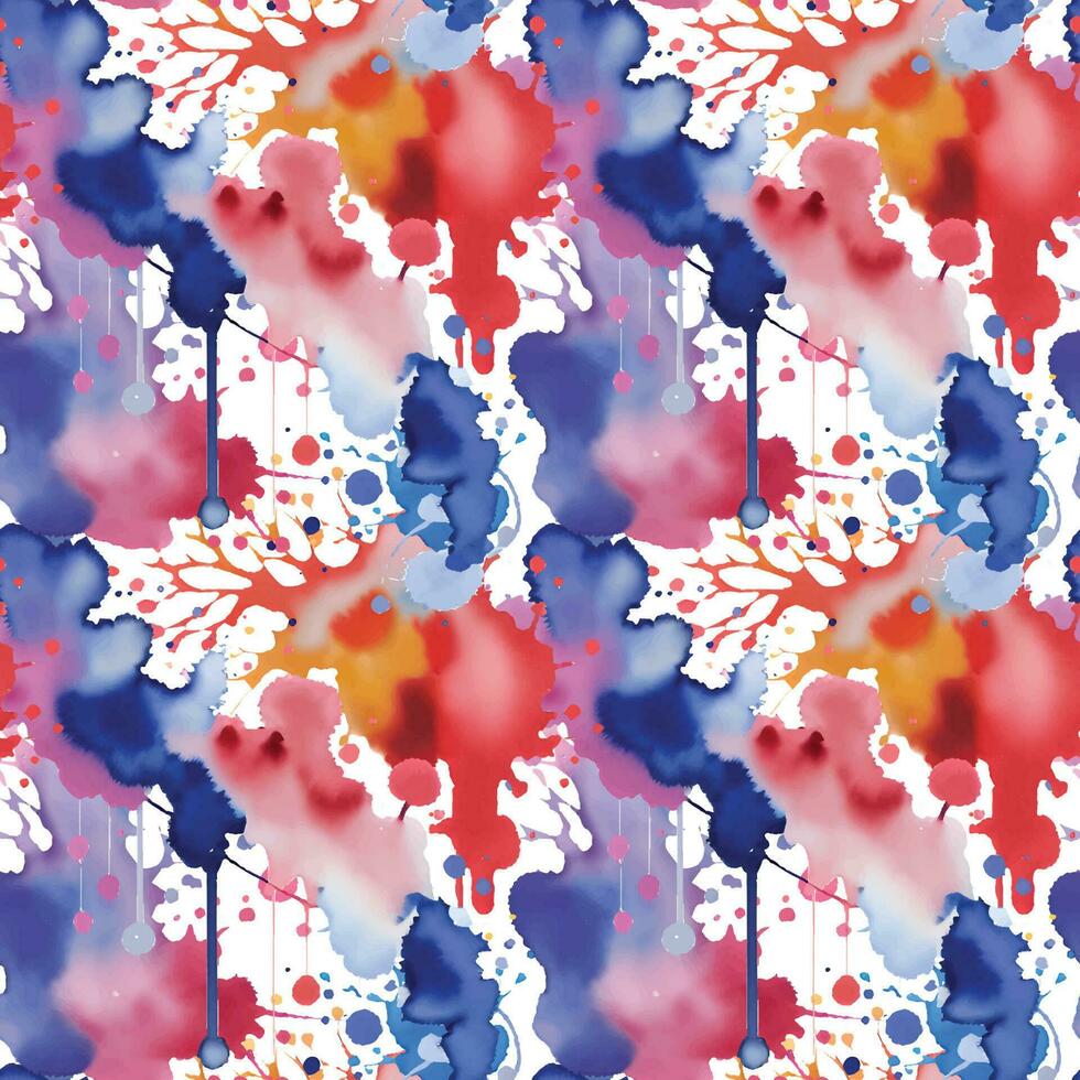 Abstract splash watercolor seamless pattern. vector