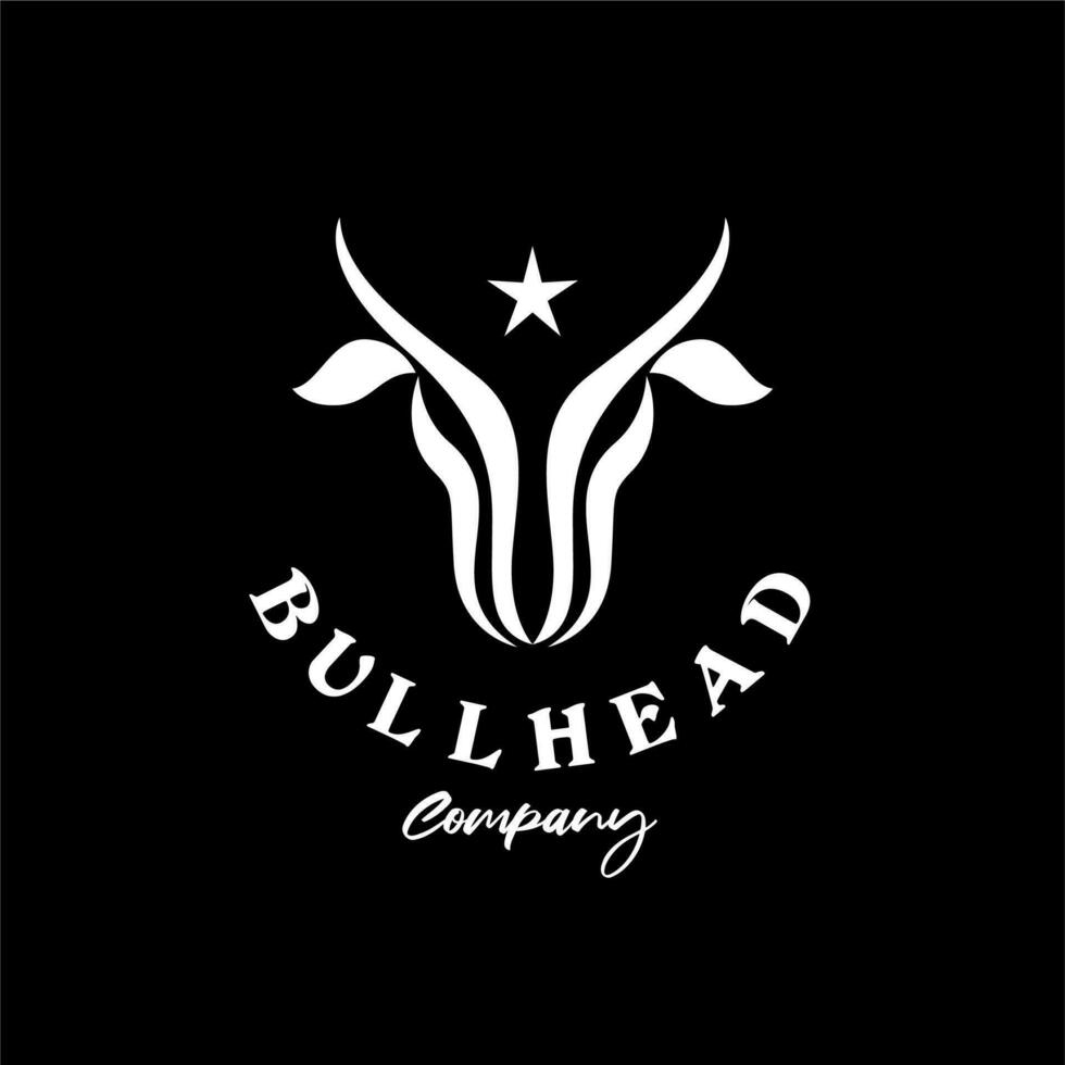 Taurus logo design inspiration, Simple Longhorn Bull Cow Cattle Head Toro Logo vector