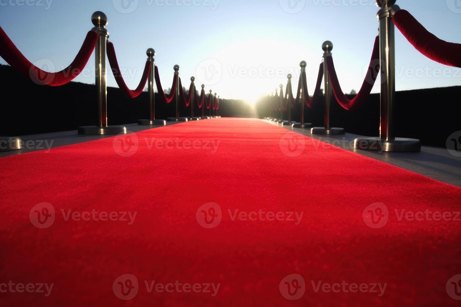 Red carpet low angle view created with technology. photo