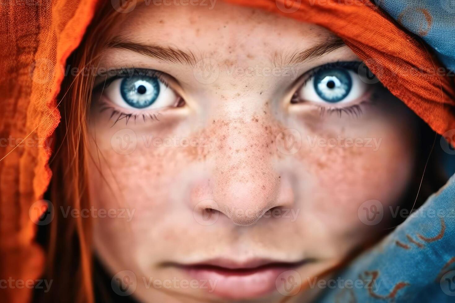 Mesmerizing people portrait created with technology. photo