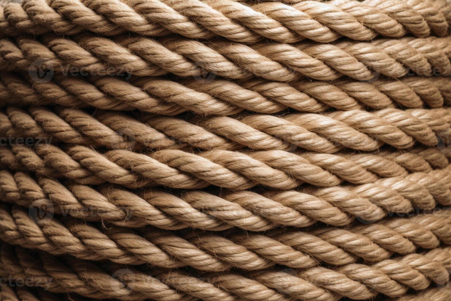 Braided rope on a roll background texture created with technology. photo