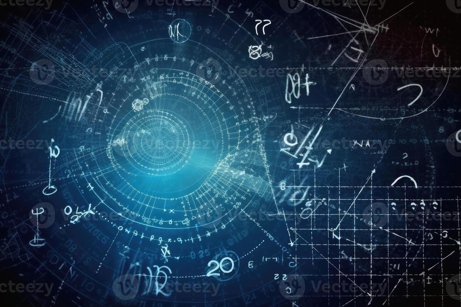 matemáticas antecedentes con un montón de números y símbolos creado con generativo ai tecnología. foto