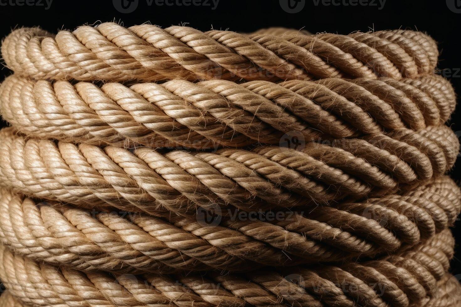 Braided rope on a roll background texture created with technology. photo