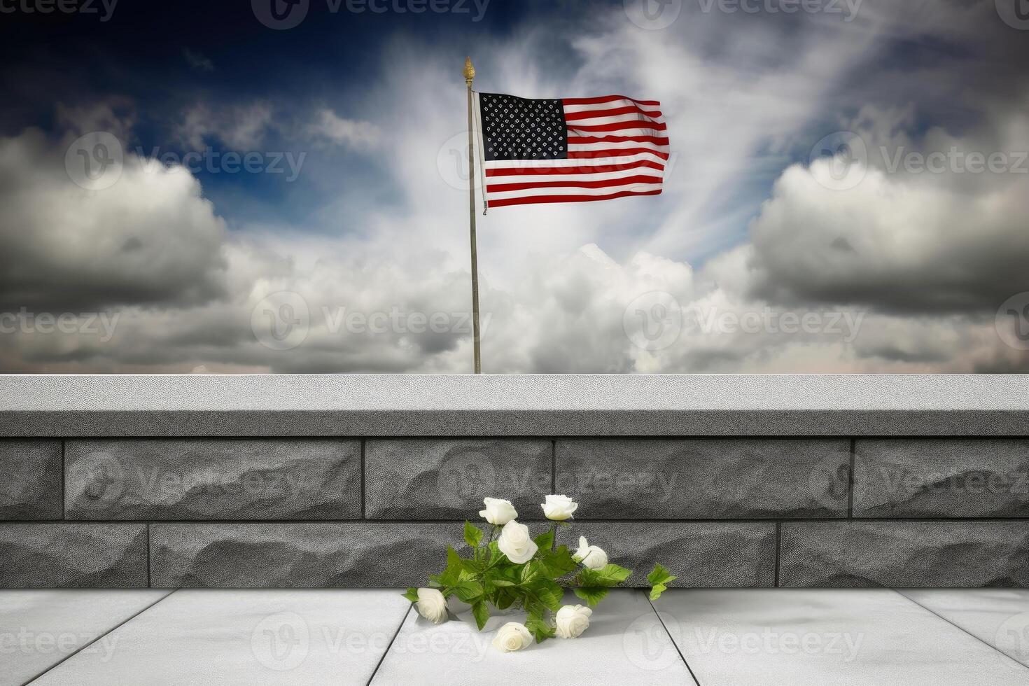 Festive background for the American Memorial Day created with technology. photo