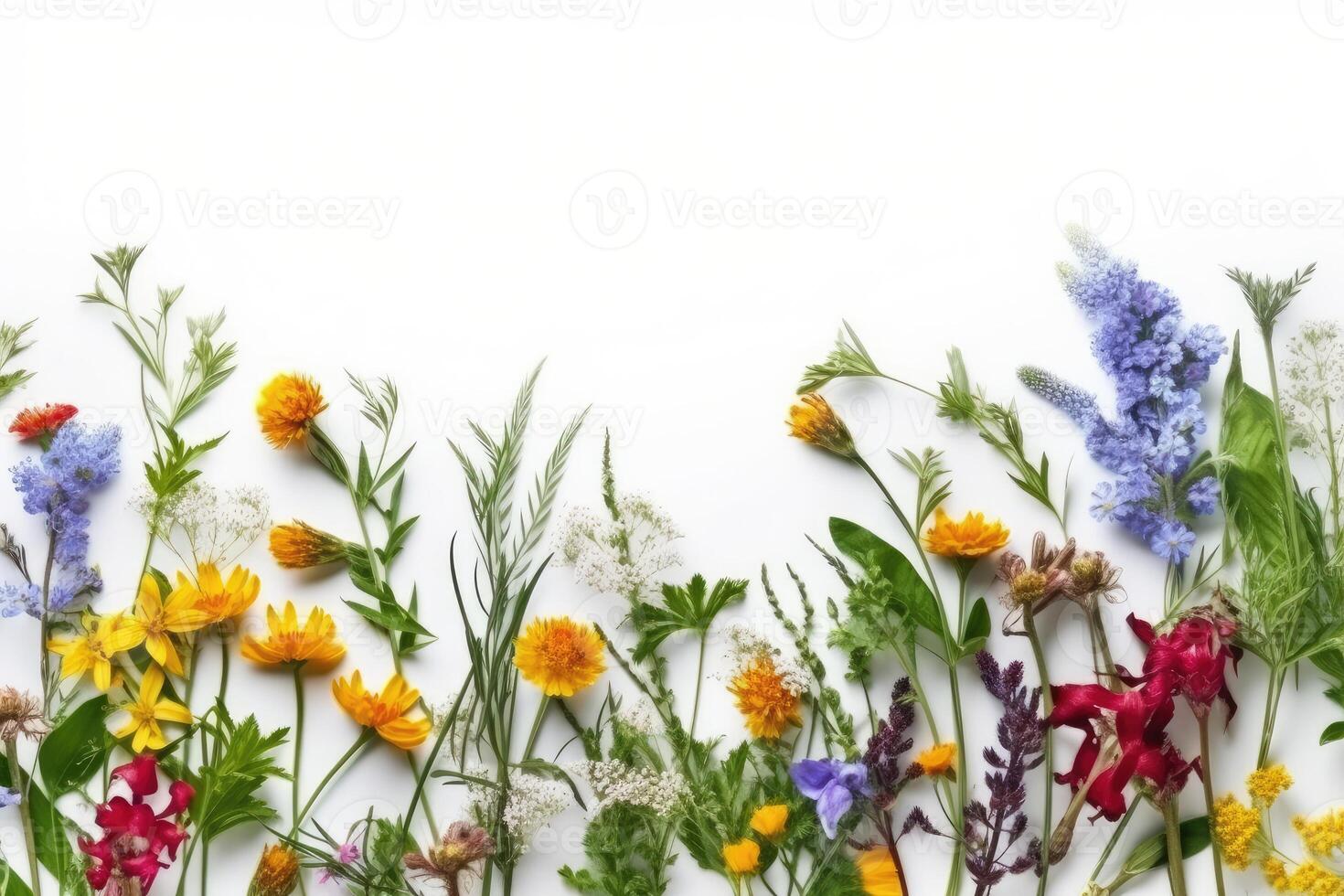 Beautiful floral onrament frame on a white background created with technology. photo