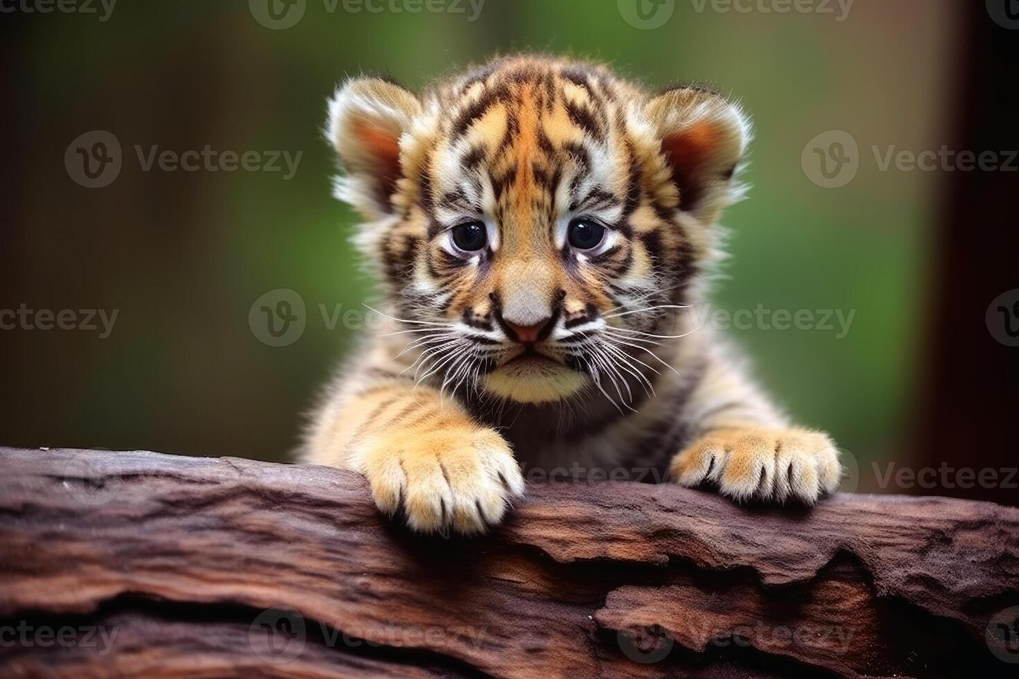 Cute little tiger baby created with technology. photo