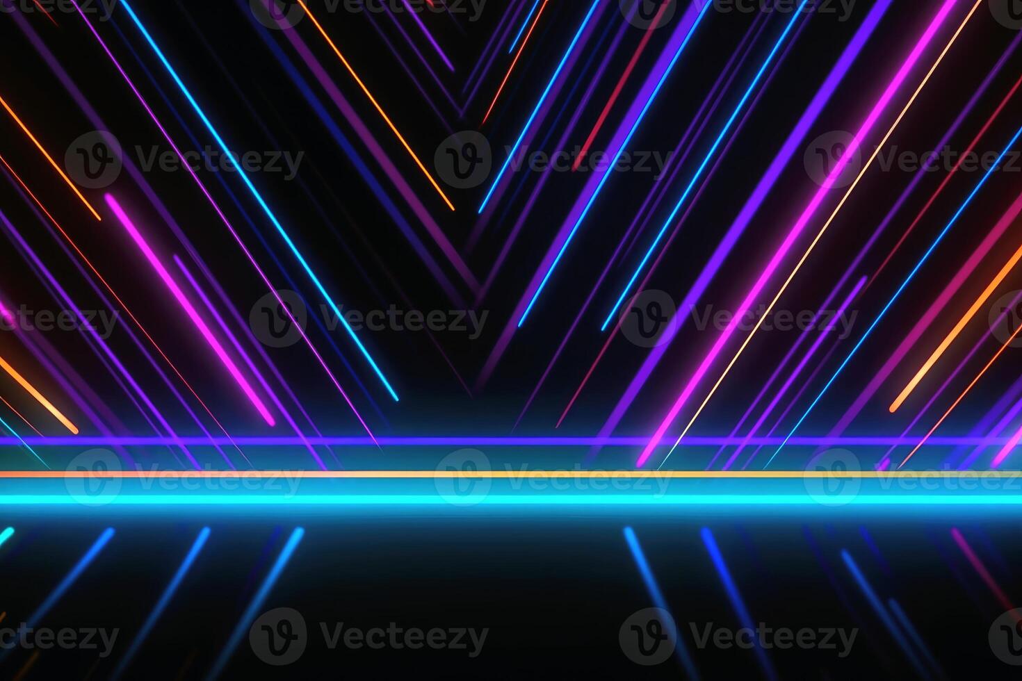 Spectacular neon light background created with technology. photo