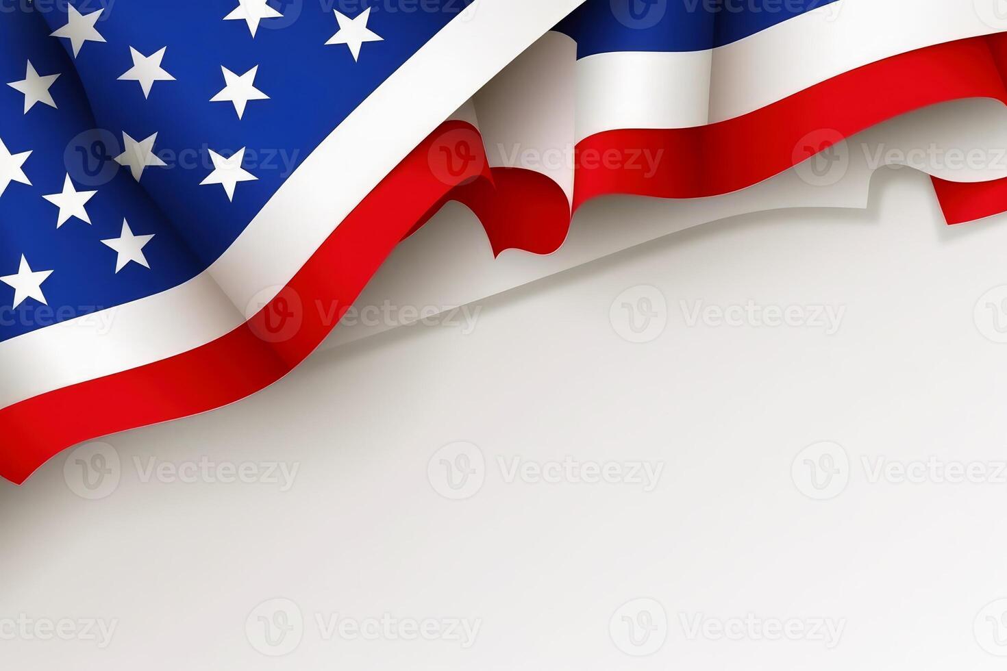 A beautiful 4th july background in paper style created with technology. photo