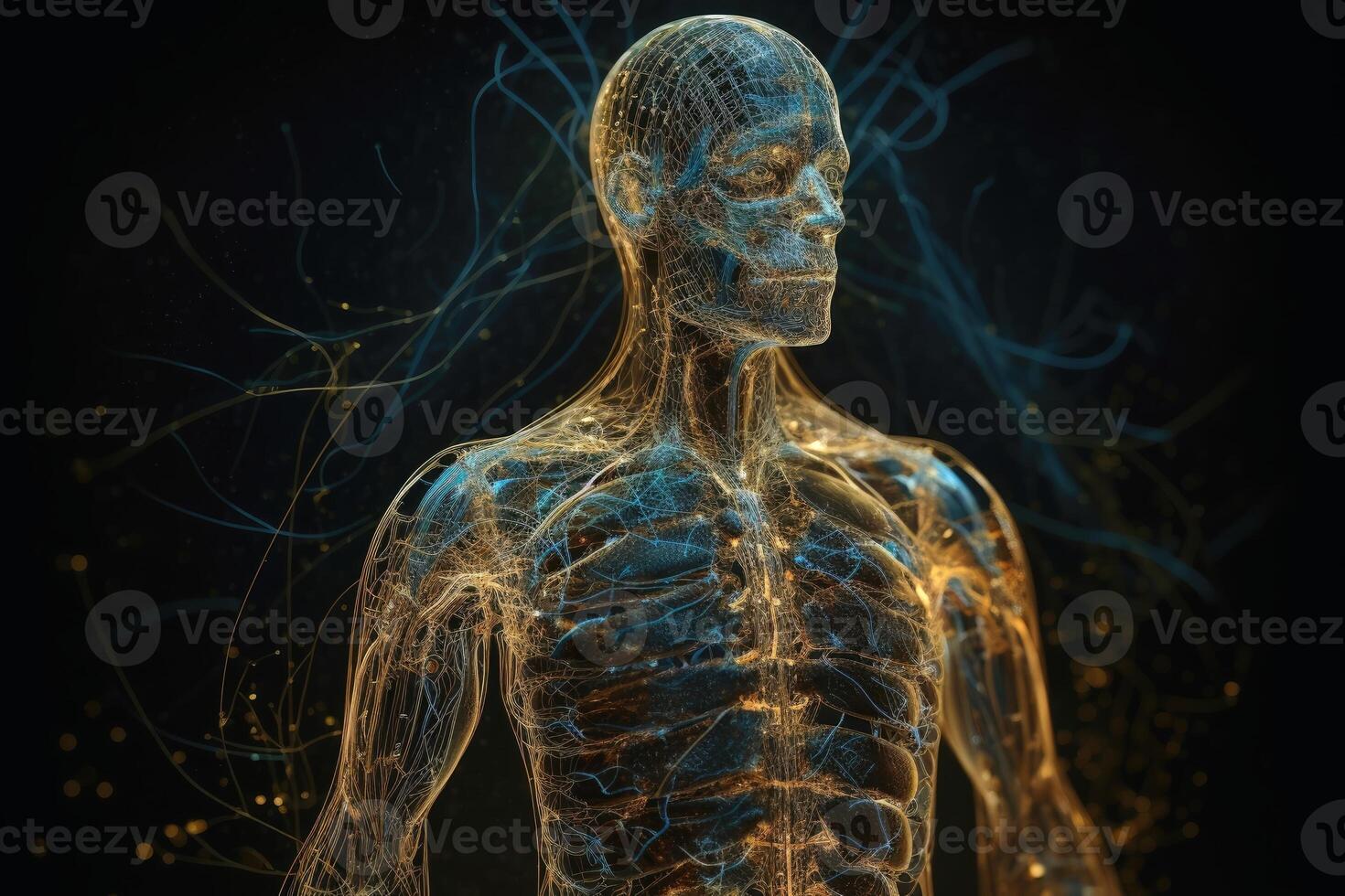 visualización de el humano genoma creado con generativo ai tecnología. foto