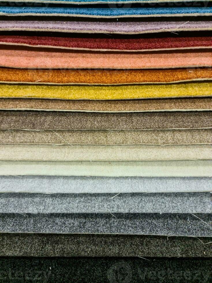 High resolution colorful carpet samples background texture photo