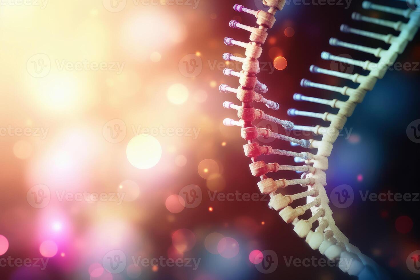 Human dna biological concept on a soft bokeh background created with technology. photo