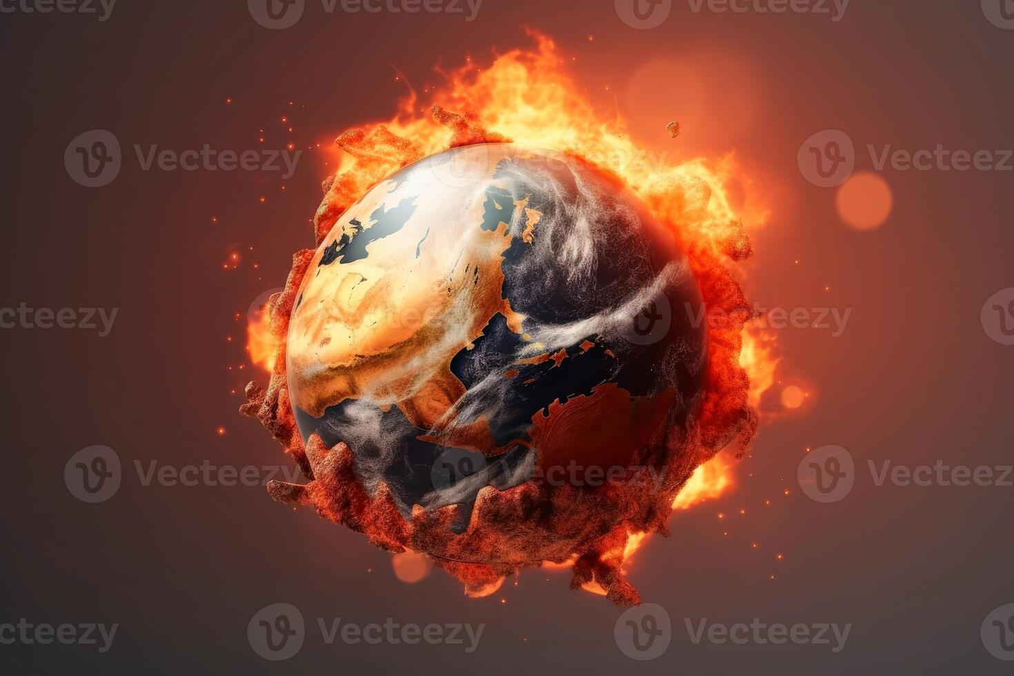 Planet earth in danger climate change concept created with technology. photo