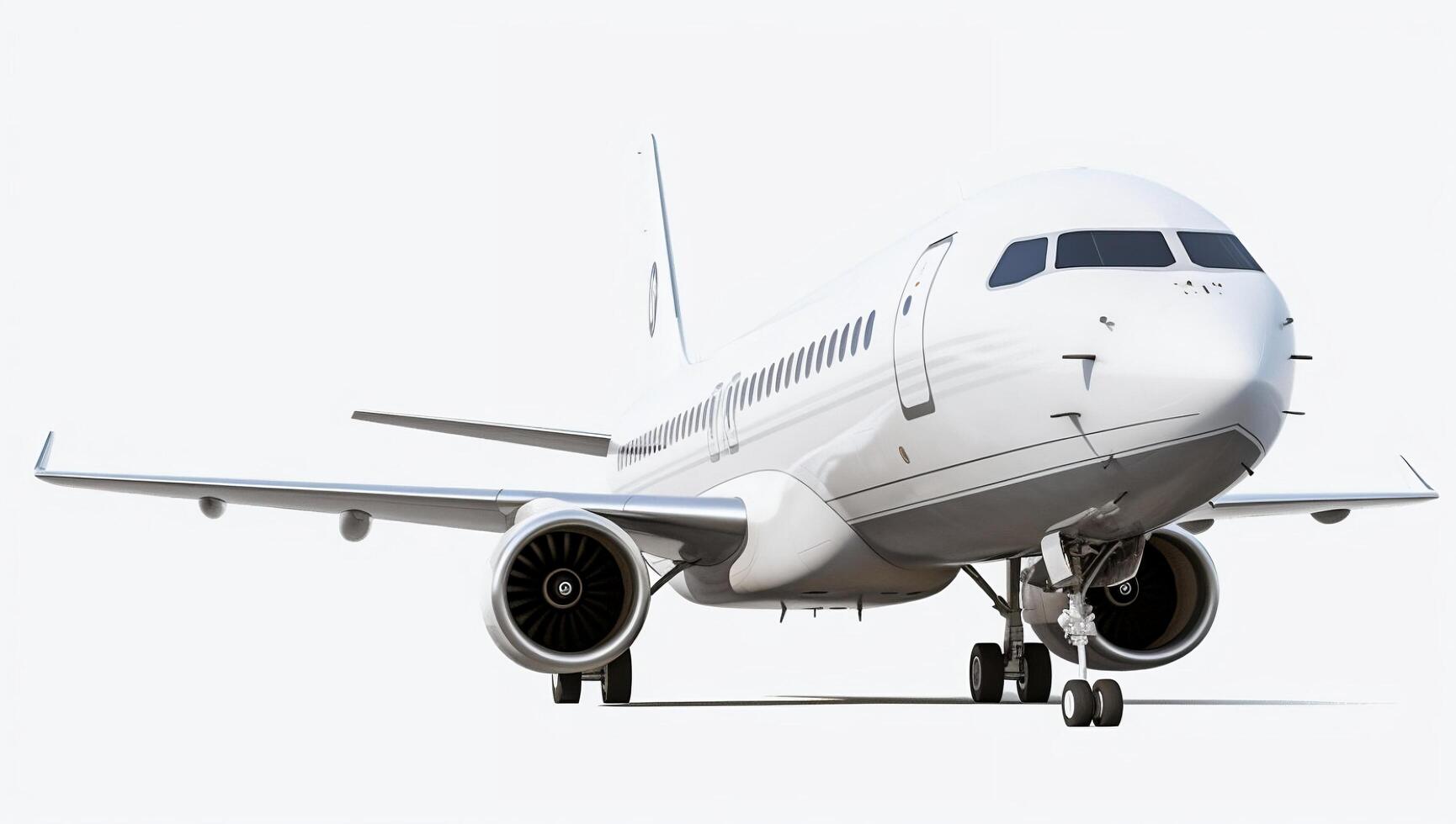 White jet engine airplane white background photo