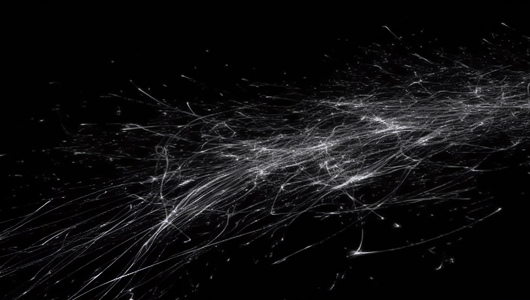 White scratches with spotsisolated on black background photo