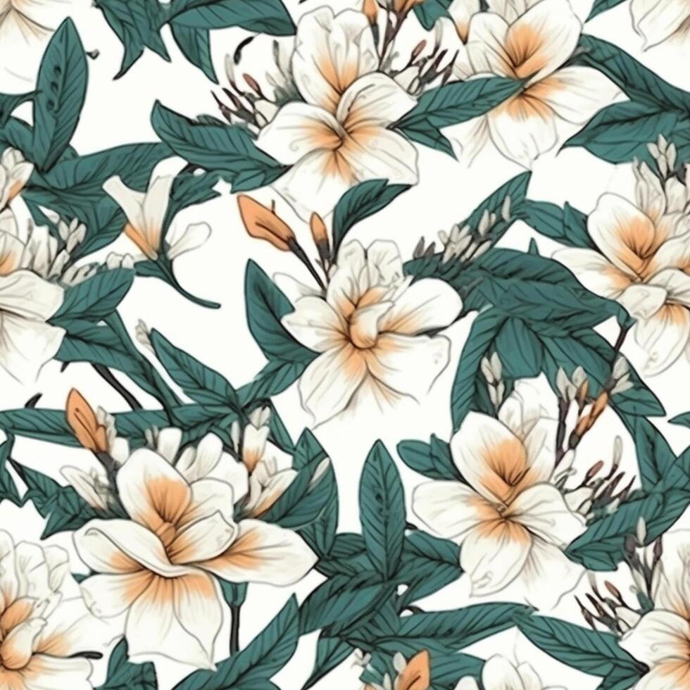 Abstract floral seamless pattern. Bright colors, painting on a light background. photo