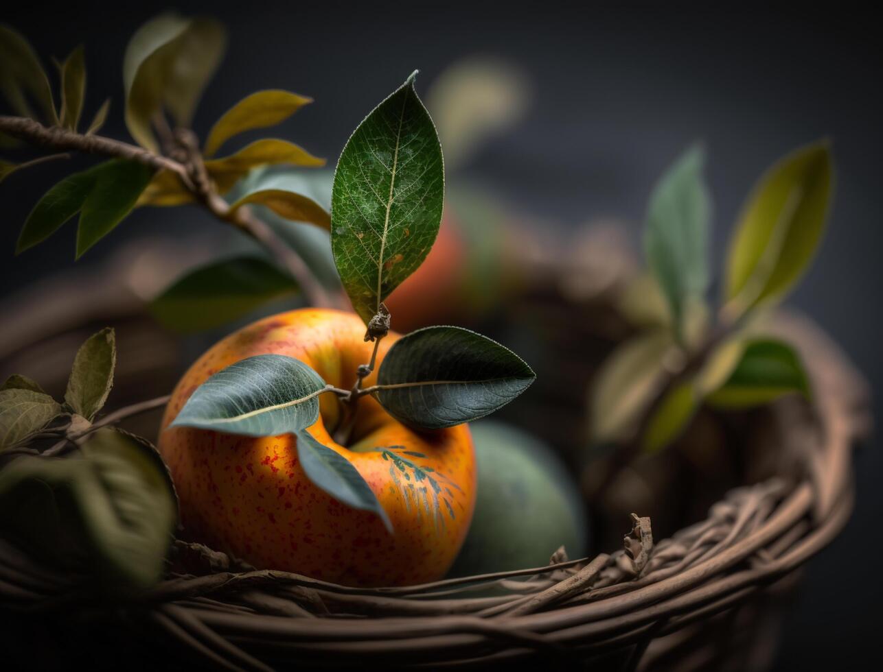 manzana, sano Fruta generativo ai tecnología foto