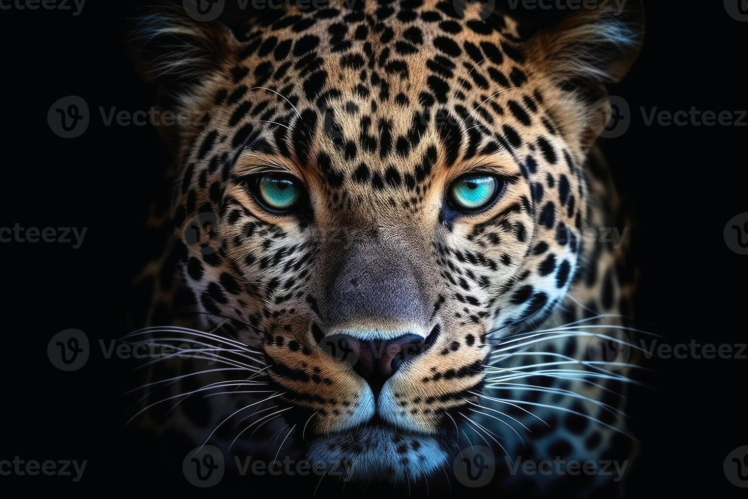 A close up portrait of mesmerizing leopard photography created with technology photo