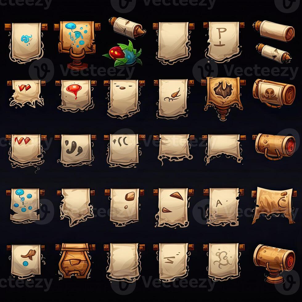 paper papyrus scroll game photo