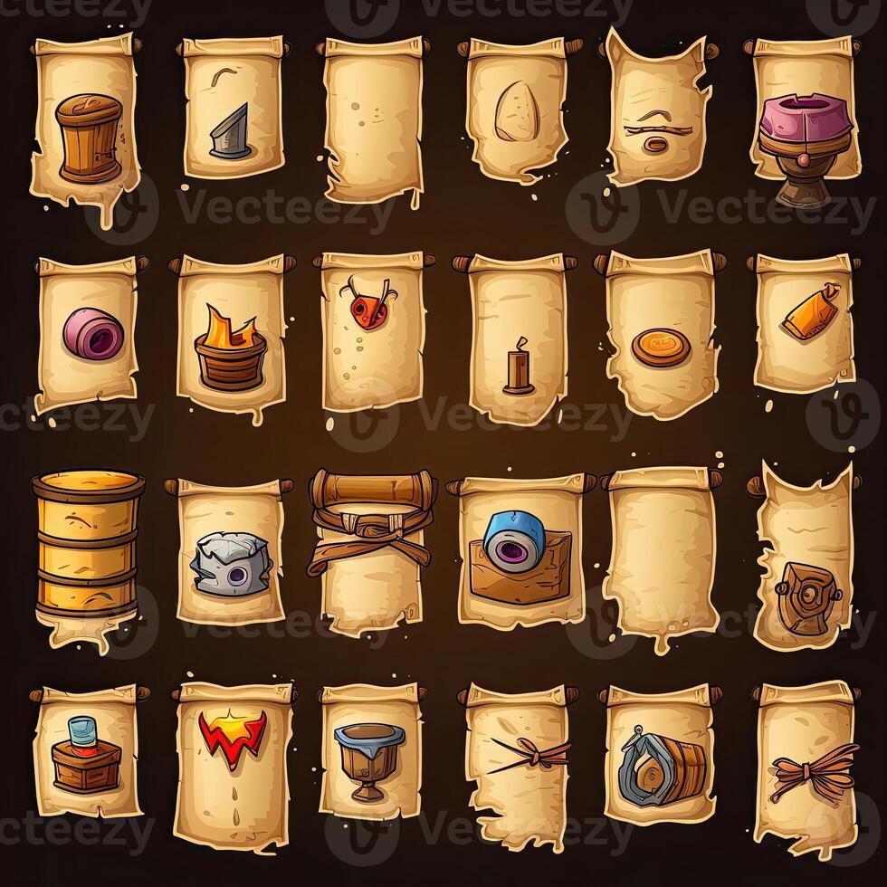 paper papyrus scroll game photo
