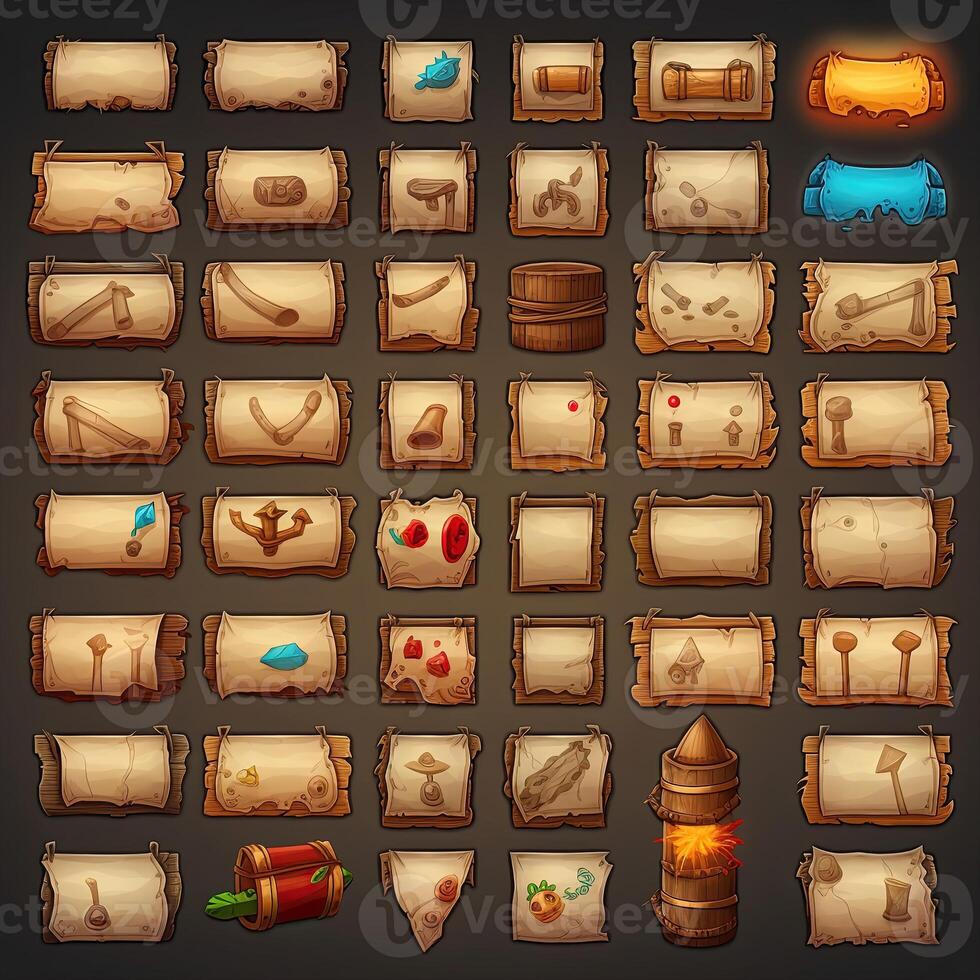 medieval papyrus scroll game photo