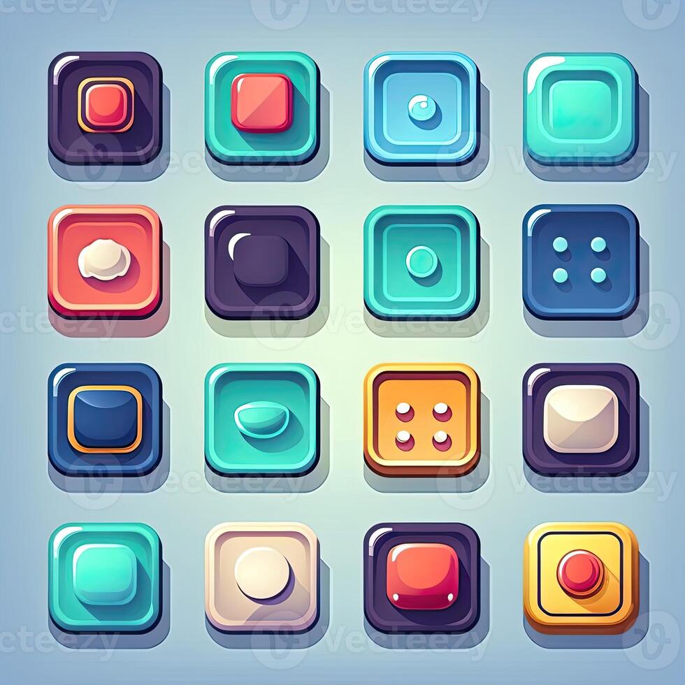 menu square game button photo