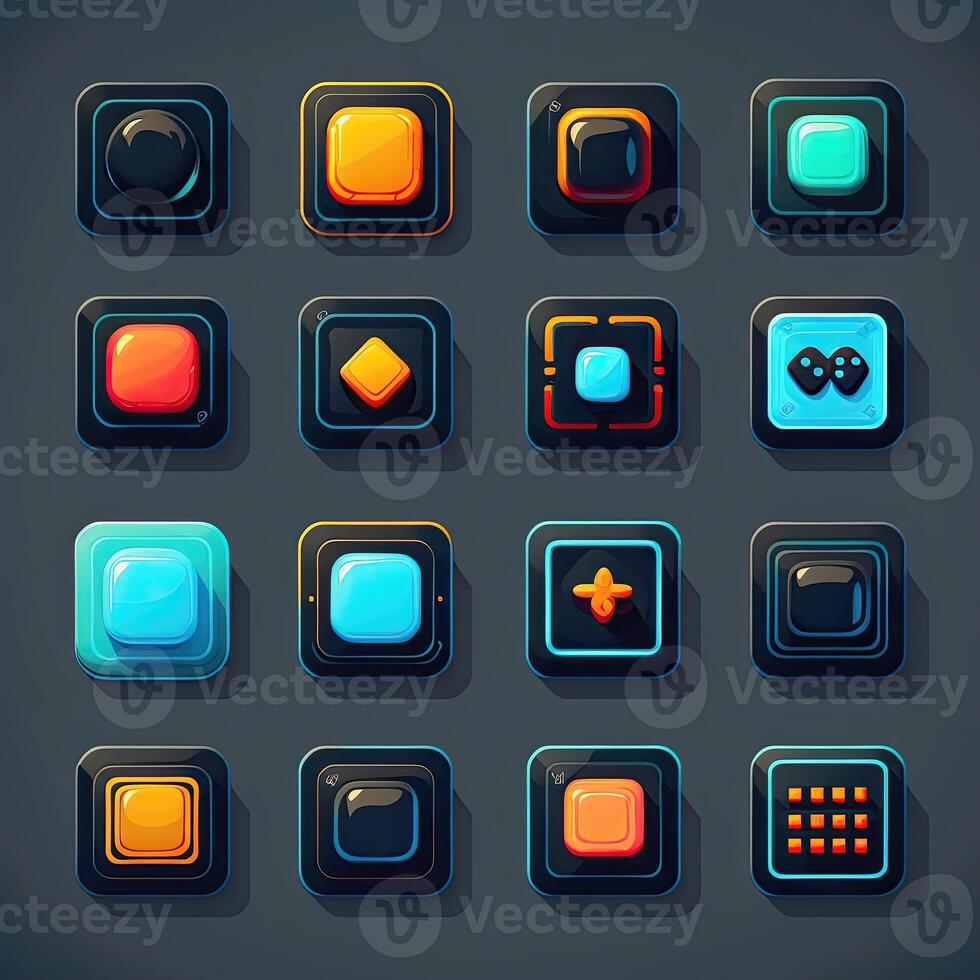 interface square game button photo