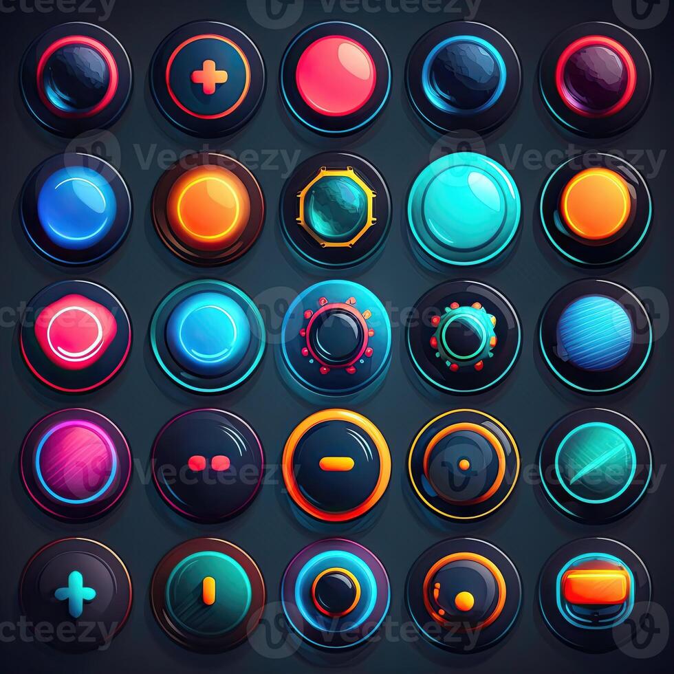 banner round game button photo