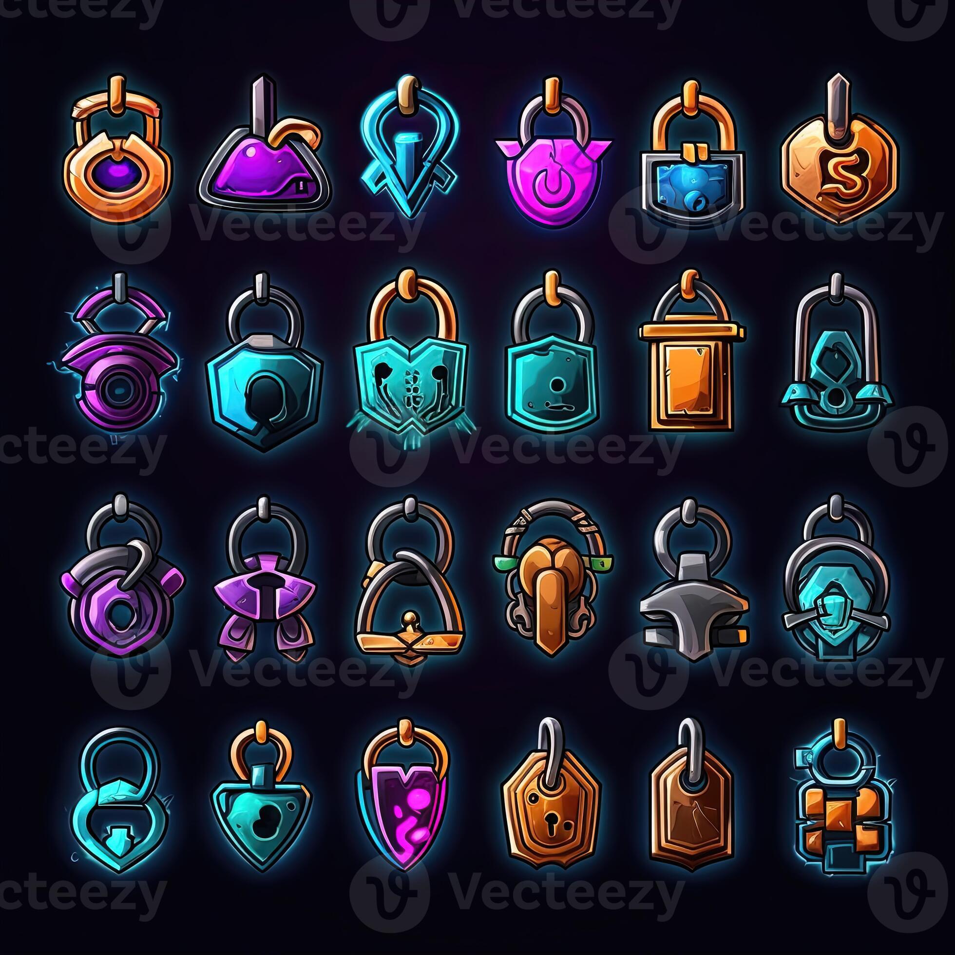 ui lock key game 23774159 Stock Photo at Vecteezy