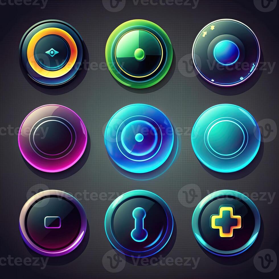 user round game button photo