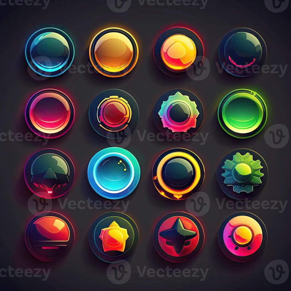 web round game button photo