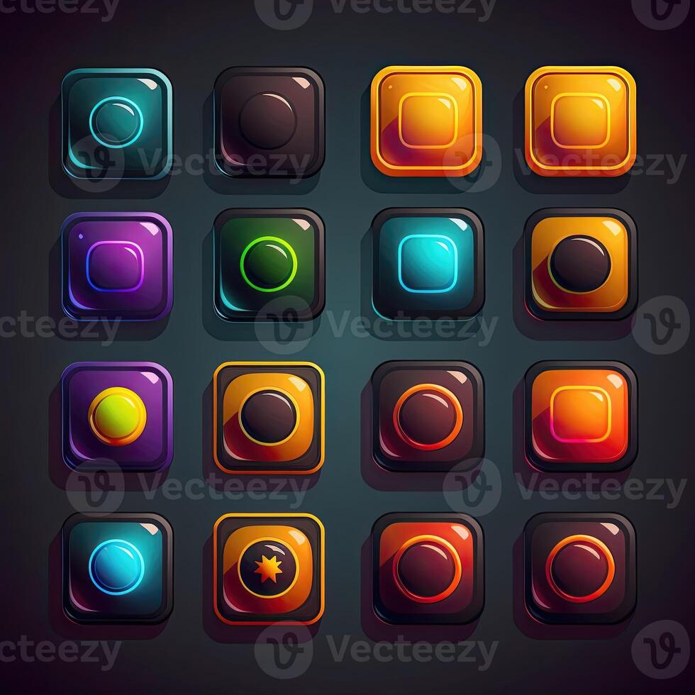 menu square game button photo