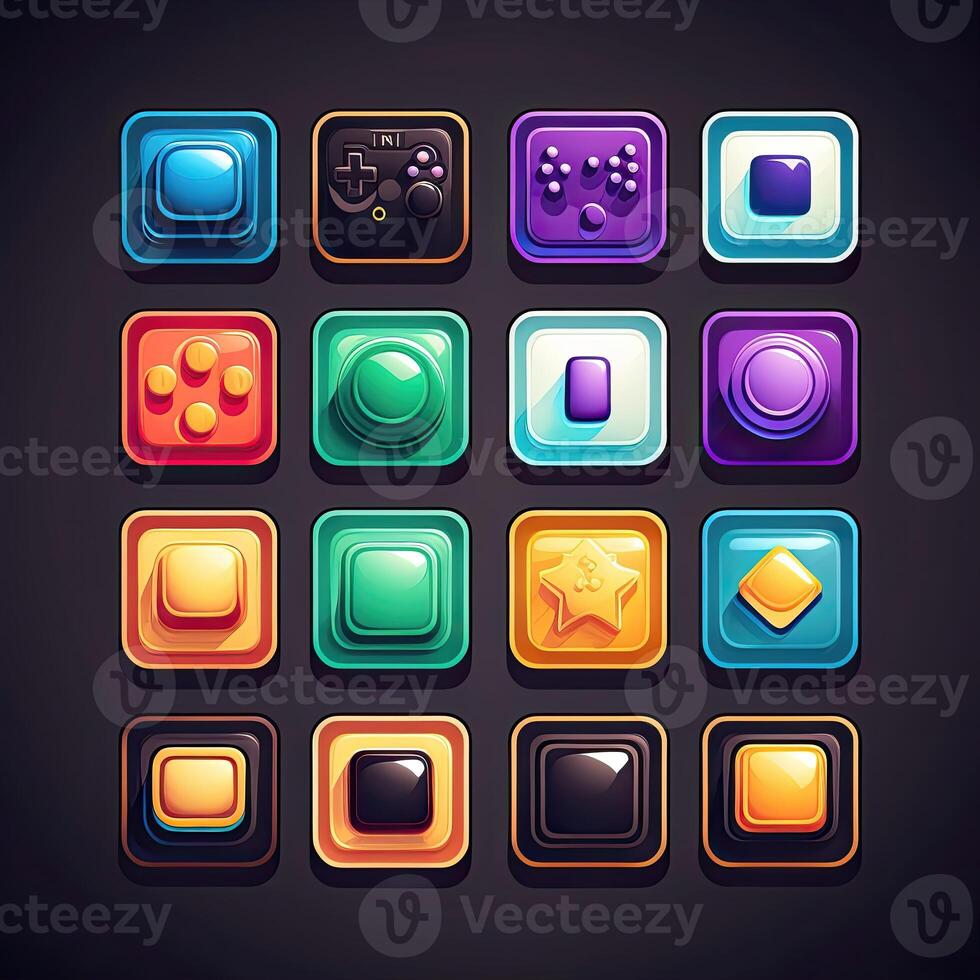 mobile square game button photo