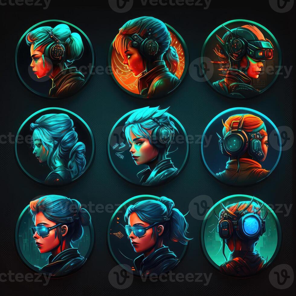 light cyberpunk character avatar photo