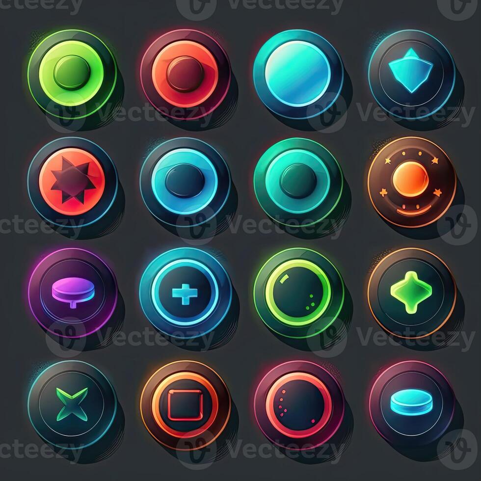 menu round game button photo