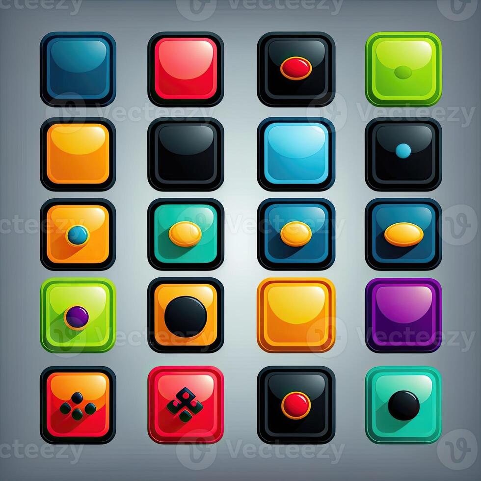 design square game button photo